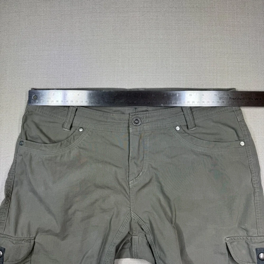 KUHL Women's Cargo Shorts Olive Green Hiking Outdoor Multi Pocket Size 33